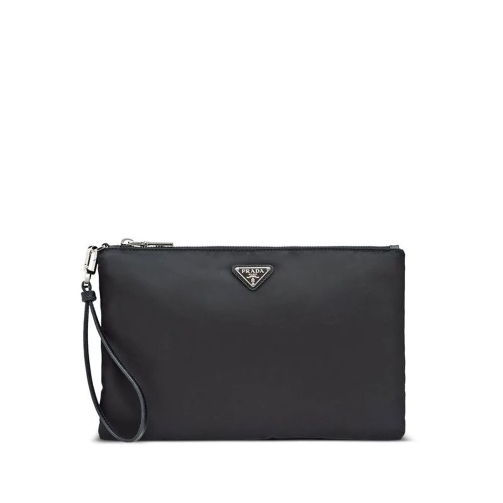 Re-Nylon And Saffiano Leather Pouch Women